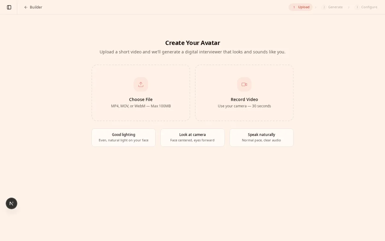 Design your interviewer — product screenshot