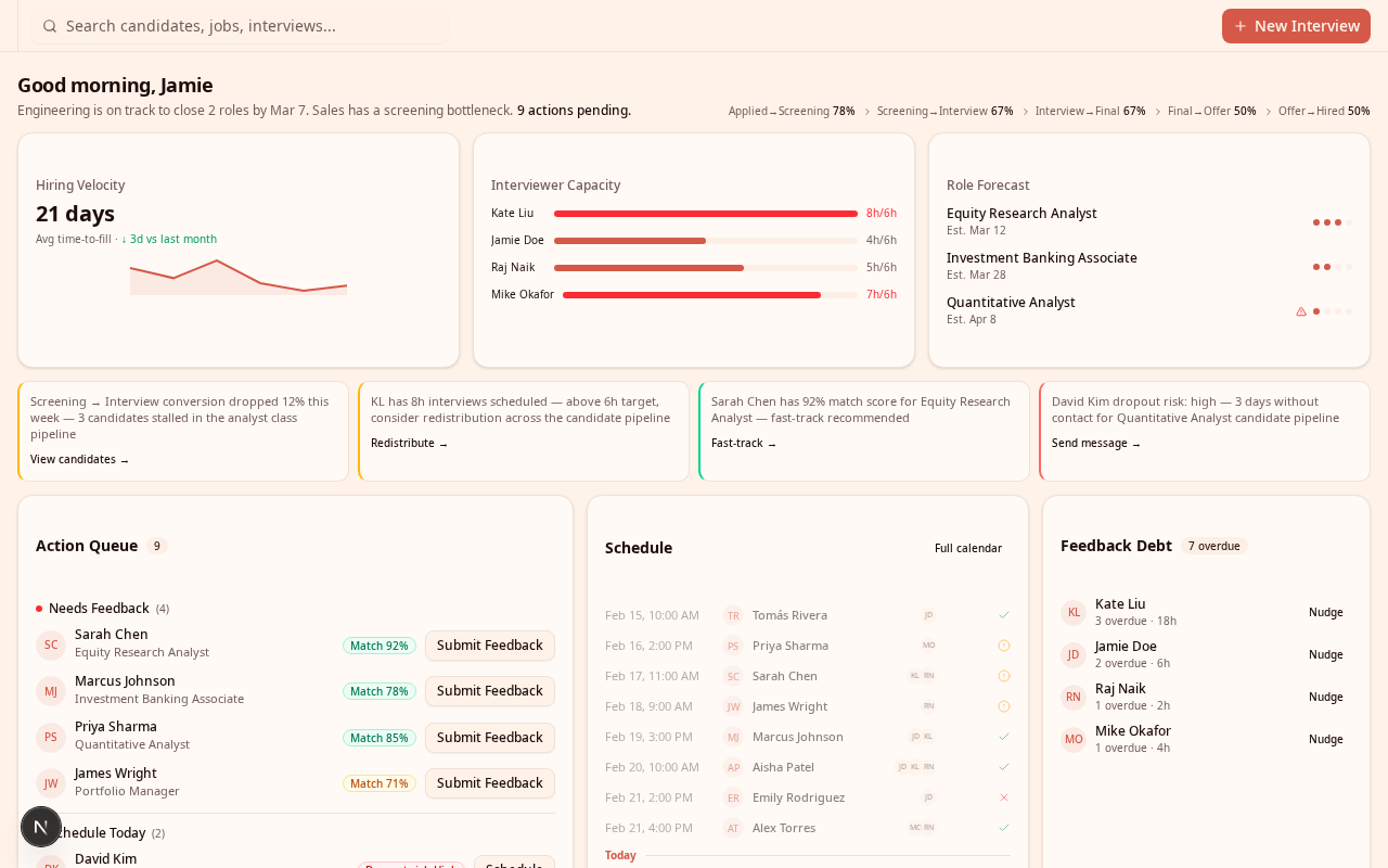 Ashley.AI recruiting dashboard